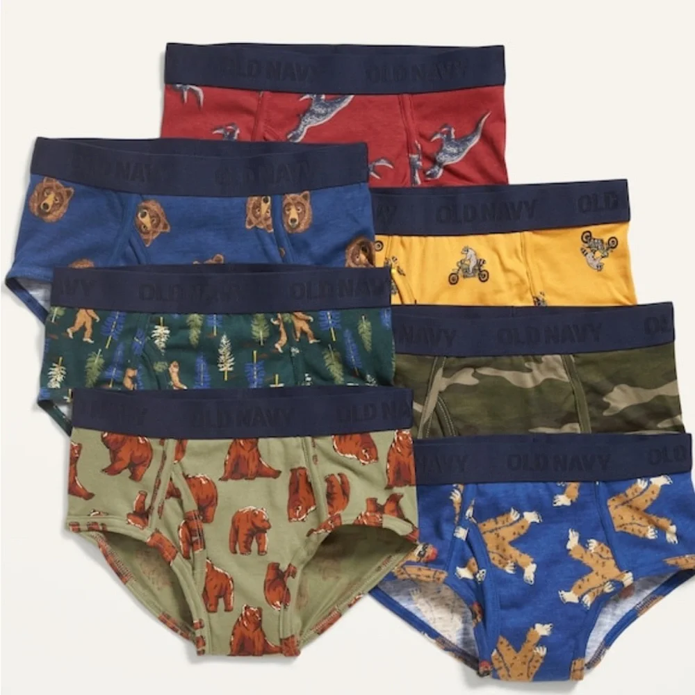 🦕 🐻 🦖 Boys Briefs 7 Pack Wild Animals - Picture 1 of 8